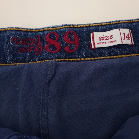 The Childrens Place Distressed Embellished Jean Skirt Girls Size 14 - Picture 13 of 15